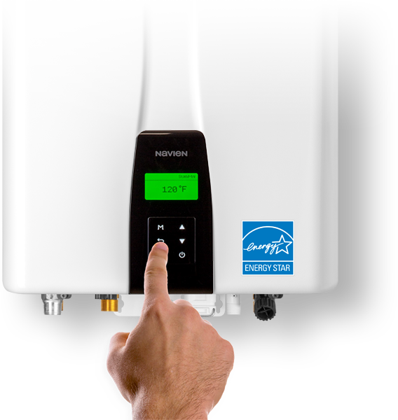 npe-2-eznav-frontpanel NPE-240A2 - Condensing Tankless Water Heater - 199,000 BTU