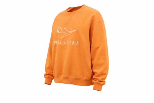 thehalltreeboutiquepella-3 Pella Iowa Embroidered Orange Crewneck Sweatshirt for Women Oversized Casual Pullover